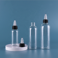 Bouteille à presser en plastique transparent ambre en PET, huile de cheveux, avec capuchon torsadé, de 100ml, 150ml, 200ml, 250ml, 8oz, 1 pièce