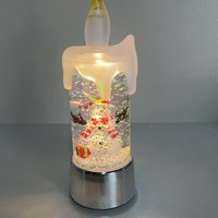 Новинка! Анимированный снежный шар с рождественской свечой и мультяшным дизайном. Креативное настольное украшение для дома и праздничный подарок.