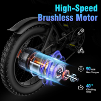 Bicicleta Eléctrica Personalizada con Logotipo, 20 Pulgadas, 48V 20Ah, Neumáticos Anchos, Suspensión Completa, Bicicleta Eléctrica de Montaña para Niños y Adultos