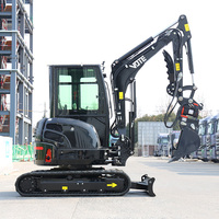 Mini-excavatrice en vente directe d'usine, certifiée CE Euro 5, équipée d'un marteau briseur pour la démolition de bâtiments et le creusement de fondations
