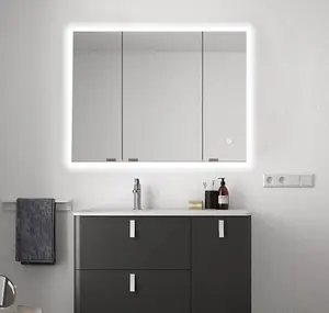 Led Smart Spiegel Ons Voorraad Frameloze Rechthoekige Decoratieve Muur Spiegel Duurzaam Badkamer Grote Led Spiegel