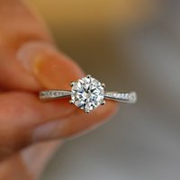 Bague de mariage classique plaquée platine, personnalisée GRA VVS 1 2 3 carats, en argent 925, bague de fiançailles éternité en moissanite