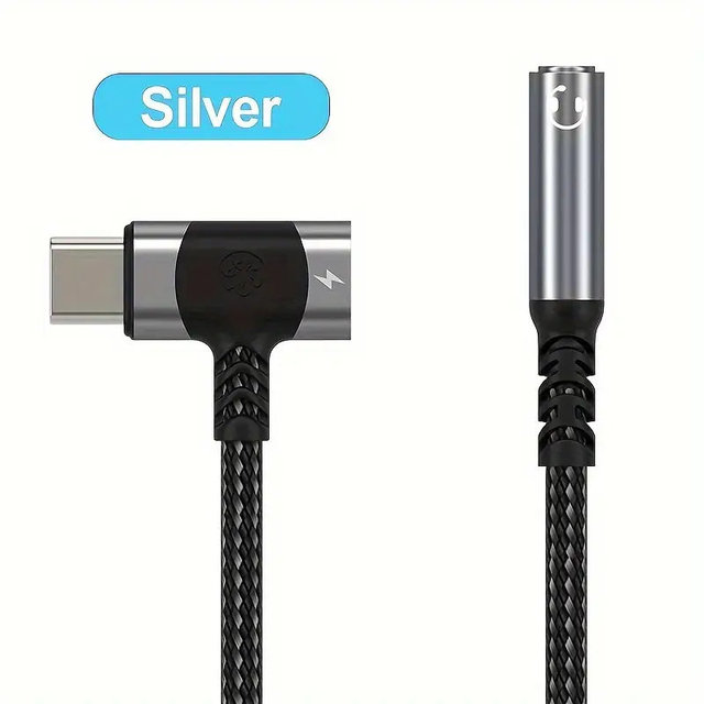 Audio Cable USB Type-C Audio Charging Adapter 2 in 1 Type C Male to Female 3.5mm Headphone Jack + Charging Converter