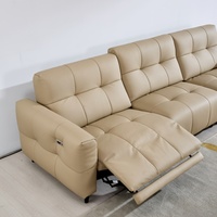 Ensemble de canapés électriques sectionnels en cuir capitonné moderne haut de gamme, home cinéma, trois places, métal, section électrique