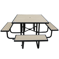 Mobilier d'extérieur Table de pique-nique commerciale en bois pour le camping avec 4 bancs
