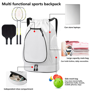 VIPOKO <span class=keywords><strong>Mochila</strong></span> Logotipo personalizado Impermeable Bolsa de deportes al aire libre Hombres Gimnasio Bolsa con cordón Deporte para mujeres Bádminton Pickleball Raqueta Bolsa - Product Image 3