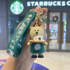 Llavero de Plástico Creativo 3D de PVC con Diseño de Oso de Café y Taza de <span class=keywords><strong>Boba</strong></span>, Colgante para Mochila, Llaves de Coche, Regalo para Parejas - Product Image 6