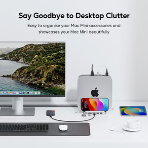 PULWTOP 8 en 1 <span class=keywords><strong>Mac</strong></span> <span class=keywords><strong>Mini</strong></span> <span class=keywords><strong>Hub</strong></span> con carcasa M.2 SSD USB A/C 3,2 10Gbps, 2 ranuras SD/TF de 2,0mm, Conector de micrófono de audio de 3,5mm para <span class=keywords><strong>M1</strong></span> M2 - Product Image 6