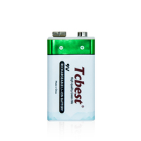 Kabel tipe-c isi ulang daya cepat, baterai persegi panjang Ion Lithium 9V 500mAh tahan lama untuk peralatan rumah tangga