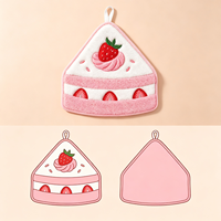 Serviette de toilette en peluche gâteau aux fraises pas chère, serviette de toilette en peluche gâteau aux fraises personnalisée, serviette de toilette en peluche gâteau aux fraises en gros