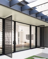 Australie AS2047 fenêtre à persiennes en aluminium standard avec moustiquaire en acier inoxydable anti-moustique porte coulissante en aluminium