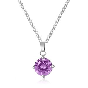 Hot Selling Trendy Stainless Steel Pendant Necklace Simple Color 3A Zircon <b>Choker</b> Single Clavicle Chain Fashion Chains Necklace - Product Image 4