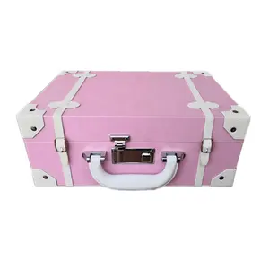 Faux Lederen Cosmetische Koffer Mdf Vintage Reisbagage Case Op Voorraad Klaar Voor Verzending