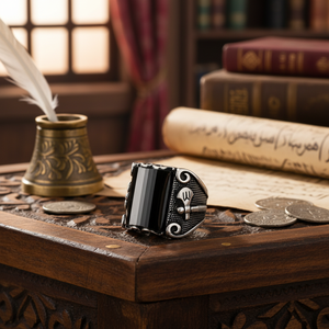 Ottoman Ax Design Oval Onyx Gemstone Ottoman <b>Men</b> <b>Ring</b> Turkish Handmade Wholesale Authentic <b>Silver</b> <b>Men</b> <b>Ring</b> - Product Image 3