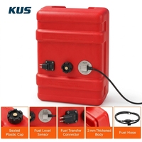 Réservoir portable marin 14,5 GALLONS/55L pour bateau hors-bord avec capteur de niveau de carburant, tuyau et jauge