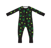 Pakaian Anak Grosir Populer, Romper Bayi Custom Print dengan Resleting untuk Bayi Laki-laki dan Perempuan 0-24 Bulan, Lengan Panjang, Tanpa Kaki
