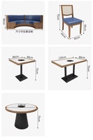 Meubles de salle à manger ronds de luxe pour restaurants table de café et ensemble de chaises en cuir canapé de cabine en bois et en métal pour restaurant