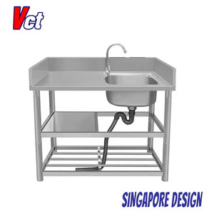 Évier VICTORY en acier inoxydable 1 bassin sur la gauche Inox Équipement de laboratoire pour hôtels et restaurants 20% de réduction - Product Image 2