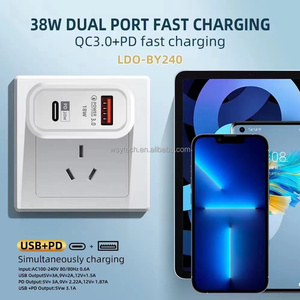 Caricatore USB Type C a 2 Porte da 38W, Caricatore Rapido con <span class=keywords><strong>Adattatore</strong></span> EU/US/UK per Telefoni Xiaomi, Samsung, Huawei - Product Image 2