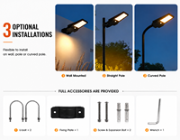 Lampe solaire professionnelle pour route 12W 1900lm LED avec double mode de fonctionnement 3CCT IP65 Longue durée de vie