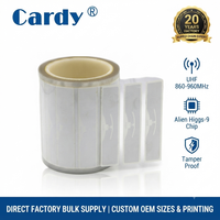 Étiquettes RFID H9 UHF autocollantes personnalisées pour cartes de membre, péages routiers, anti-effraction, pour pare-brise - Étanche Alien Higgs9
