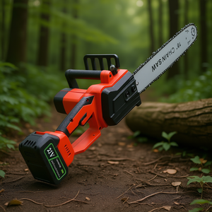 Motosierra eléctrica inalámbrica de 16 pulgadas y 21V, sin escobillas, a batería, portátil, para cortar árboles, con lubricación automática y interruptor de seguridad. - Product Image 2