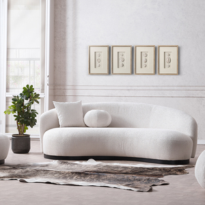 Juego de Sofás Curvos Modernos Zhida, Muebles de Tela, Sofá Redondo Blanco para Sala de Estar, Sofá Semicircular de Estilo Bouclé para Apartamento - Product Image 5