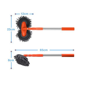 Brosse de <span class=keywords><strong>lavage</strong></span> de <span class=keywords><strong>voiture</strong></span> rotative à 360 degrés double têtes de brosse télescopique longue poignée nettoyage vadrouille chenille <span class=keywords><strong>balai</strong></span> - Product Image 5