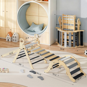 Set de Triángulos Pikler, Estructura de Madera para Escalar, Juguetes Montessori, Juguetes de Escalada para Niños, Gimnasio Montessori Pikler - Product Image 4