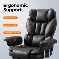 Fauteuil de Direction en Cuir Ergonomique et Massant Fengxiang, Pivotant et Inclinable, pour Bureau Commercial et Domicile
