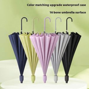 Paraguas de Diseño Moderno Semiautomático de 16 Varillas, Doble Varilla Recta, Impermeable, Acolchado, Mango Largo, 105 cm de Diámetro Abierto, Directo - Product Image 3