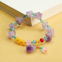 Aiyu Vente en gros Bracelets en pierre brute d'améthyste naturelle, Série Dragon Year Nine Purple Fire, Vente directe usine, Vente flash transfrontalière en direct