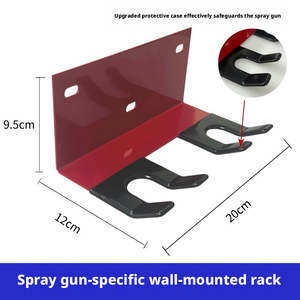Soporte de pared metálico para 4 pistolas pulverizadoras, diseño resistente a la oxidación para almacenamiento de pistolas de pintura HVLP de alimentación por gravedad, para carrocería automotriz - Product Image 4