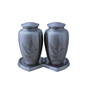 Urne funéraire pour adulte en métal massif gravée de haute qualité, best-seller, radiance, porte-cendres commémoratif premium pour les funérailles - Product Image 1
