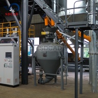 Ligne de transport pneumatique de poudre en phase dense et en phase diluée pour le transport de ciment en sacs de 1 tonne vers le stockage en silo
