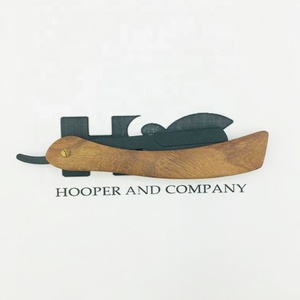 New Design <b>Barber</b> Razors Custom Logo Offer Packing Available Smooth Handle Black Wooden Handle <b>Barber</b> Razor - Product Image 5