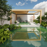 Pergola motorisée rétractable en aluminium pour balcon, taille personnalisée, haute qualité, installation facile, imperméable, Sweet Home