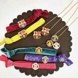 HP0322 Dijes de Club de Fútbol Chapados en Oro de 18K, Abalorios Esmaltados de Equipos de Fútbol AC Milan/<span class=keywords><strong>Barca</strong></span>/MU/Arsenal para Pulseras y Collares DIY - Product Image 2
