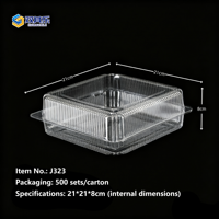 Boîte à gâteau carrée transparente en PET grande capacité, conteneur en plastique pour gâteau chiffon entier, présentation en boulangerie et emballage cadeau