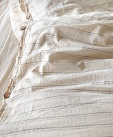 Parure de lit en coton pur imprimé rayé beige, taille Queen Double 87x95 pouces, 2 taies d'oreiller 20x30, ensemble de literie, vente en gros OEM