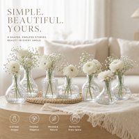 Ensemble de 8 vases en verre transparent de qualité supérieure, sans plomb, mini vases en cristal de luxe pour la décoration de la maison et les mariages
