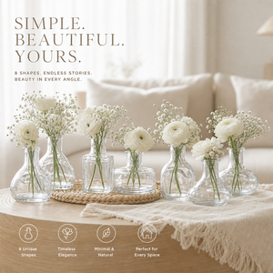 Set <span class=keywords><strong>di</strong></span> 8 Vasi in Vetro Trasparente Premium da Tavolo, Mini Vasi <span class=keywords><strong>di</strong></span> Lusso in Cristallo Senza Piombo per Decorazioni Casa e Matrimonio - Product Image 3