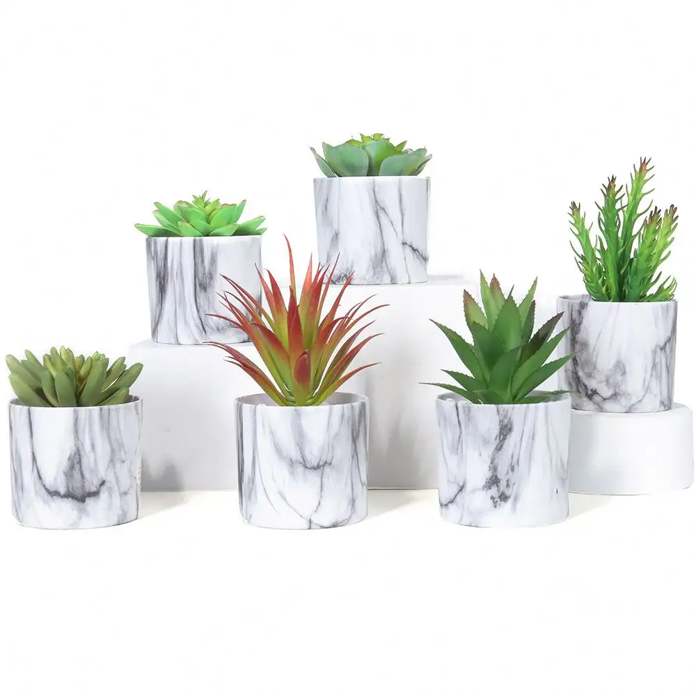 Wholesale Amazon hot sale Home Garden Artificial green succulent in Melamine pots