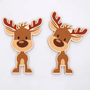 圣诞新款麋鹿小挂件木制圣诞树驯鹿挂件圣诞装饰品