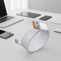 Kabel Data USB Type-C Pengisian Daya 6A Berkualitas Tinggi, Pelapis TPE, Pelindung Foil, Konduktor Tembaga Murni, Pengisian Daya & Data Ponsel