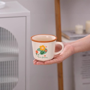 Taza de Cerámica con Bonito Diseño Floral, Resistente a Altas Temperaturas, Linda Taza de Café con Diseño de Dibujos Animados para Niños, para Uso Doméstico - Product Image 3
