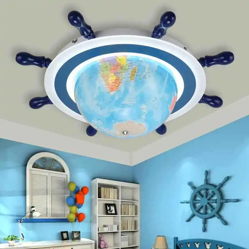 Children's room lights boys and girls bedroom lights creative cartoon globes space eye protection chandeliers modern ceiling