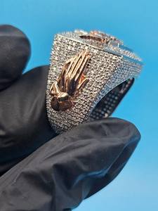 Bague de fiançailles en moissanite pour femme, luxe, argent sterling 925, sertie de diamants, hip hop, bijoux de mariage, anniversaire - Product Image 5