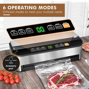 Vakum sızdırmazlık kuru nemli modu için kesici ve rulo depolama Sous Vide çanta ruloları ile tam otomatik vakumlama makinesi - Product Image 4