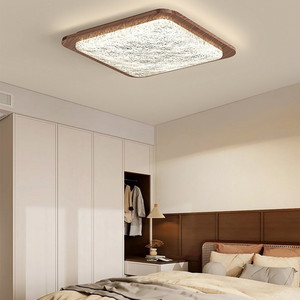 โคมไฟห้องนอนสไตล์โบราณวินเทจเงียบ, โคมไฟห้องนอนห้องนอนห้องนอนลายไม้วอลนัทข้ามพรมแดน2.4กรัมโคมไฟเพดานทั้งบ้านสำนักงาน - Product Image 4